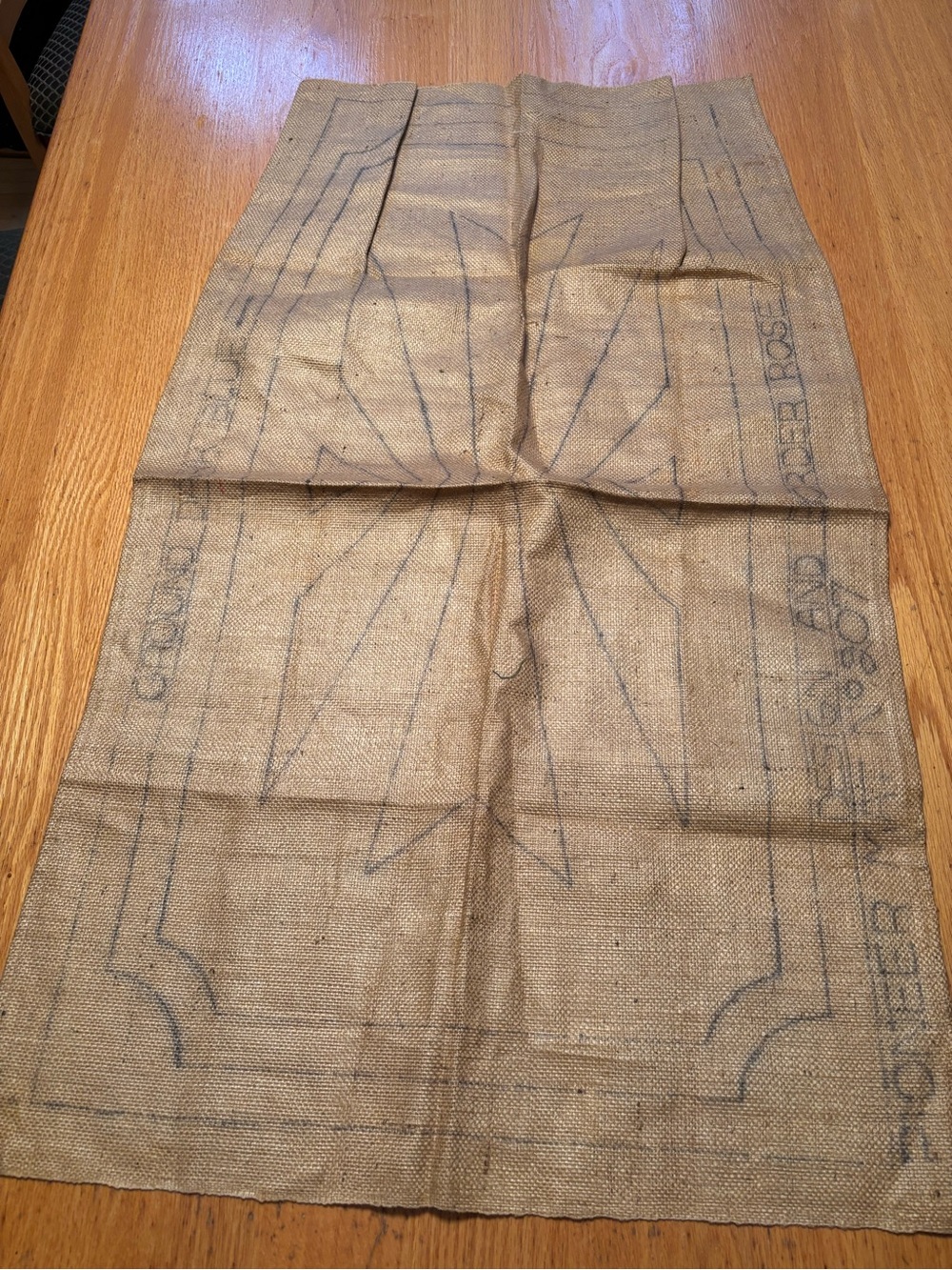 Pioneer Mat No 207 - VTG Geometric Rug Hooking Pattern on Burlap